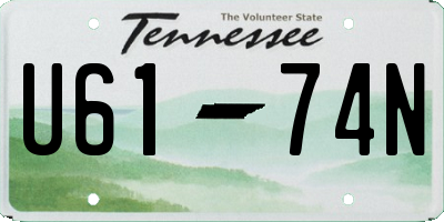TN license plate U6174N
