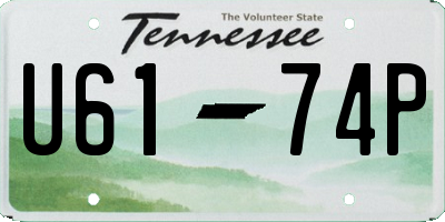 TN license plate U6174P