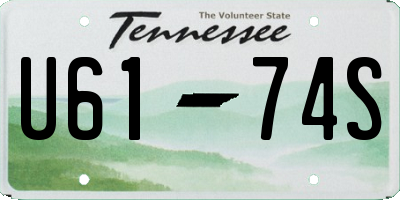 TN license plate U6174S