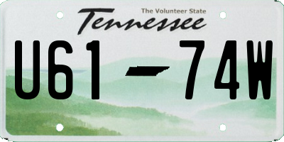 TN license plate U6174W