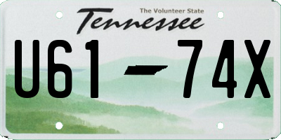 TN license plate U6174X