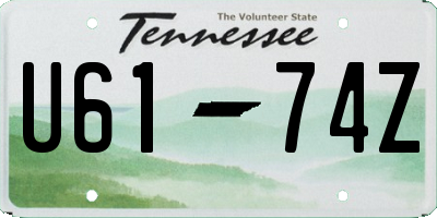 TN license plate U6174Z
