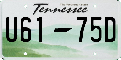 TN license plate U6175D