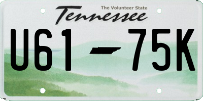 TN license plate U6175K