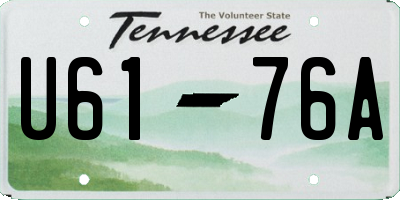 TN license plate U6176A