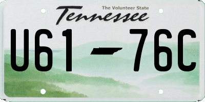 TN license plate U6176C