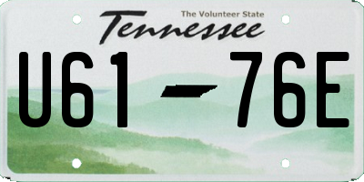 TN license plate U6176E