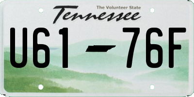 TN license plate U6176F