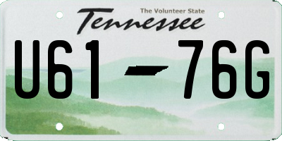 TN license plate U6176G