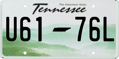 TN license plate U6176L