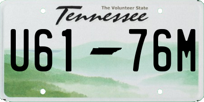 TN license plate U6176M