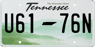 TN license plate U6176N