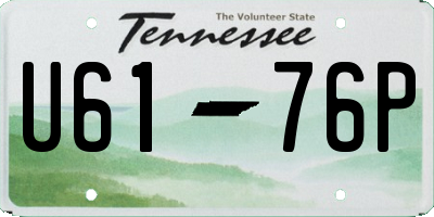 TN license plate U6176P