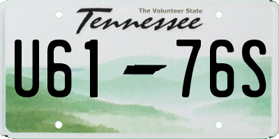 TN license plate U6176S