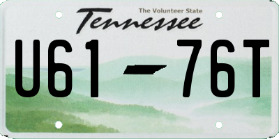 TN license plate U6176T