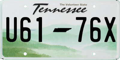 TN license plate U6176X