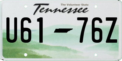 TN license plate U6176Z