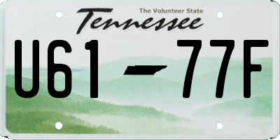 TN license plate U6177F