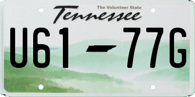 TN license plate U6177G