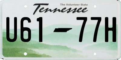 TN license plate U6177H