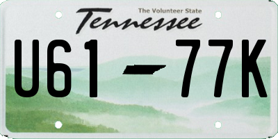 TN license plate U6177K