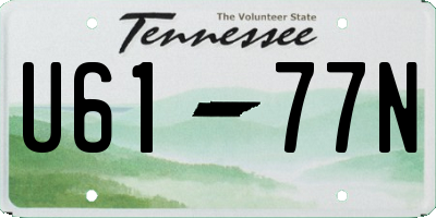TN license plate U6177N