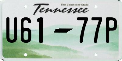 TN license plate U6177P