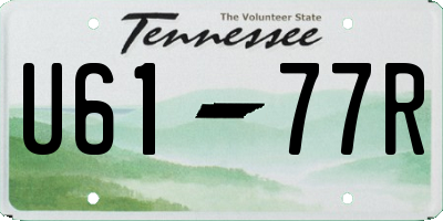 TN license plate U6177R