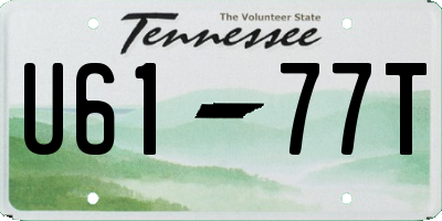 TN license plate U6177T