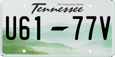 TN license plate U6177V