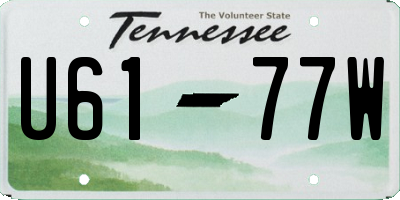 TN license plate U6177W