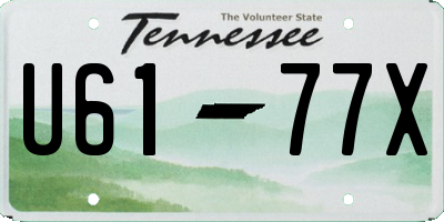 TN license plate U6177X