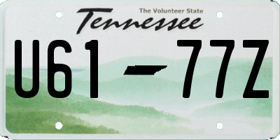 TN license plate U6177Z