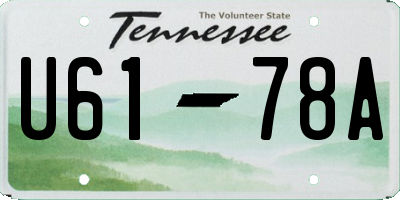 TN license plate U6178A