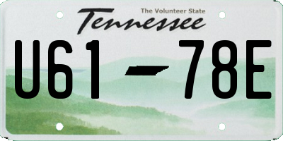 TN license plate U6178E