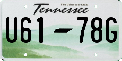 TN license plate U6178G