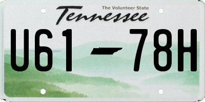 TN license plate U6178H