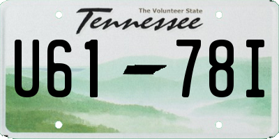 TN license plate U6178I