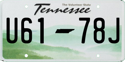 TN license plate U6178J