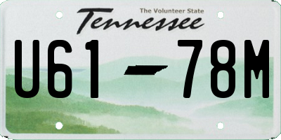 TN license plate U6178M