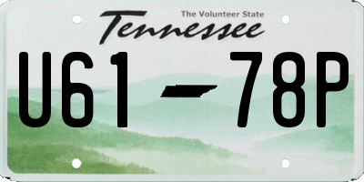 TN license plate U6178P