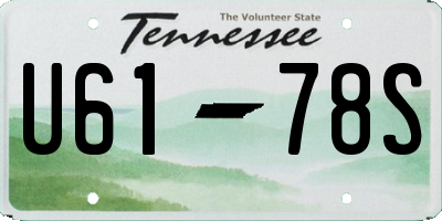 TN license plate U6178S