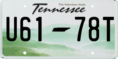 TN license plate U6178T