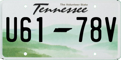 TN license plate U6178V