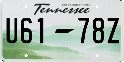 TN license plate U6178Z