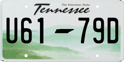 TN license plate U6179D