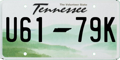 TN license plate U6179K