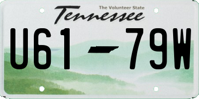 TN license plate U6179W