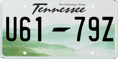 TN license plate U6179Z