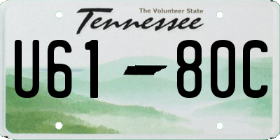 TN license plate U6180C